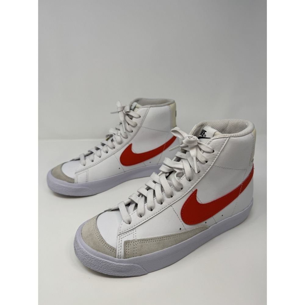 Nike Blazer Mid '77 Unisex Kids GS 4.5Y White/Orange Shoes Sneakers [DA4086-110] - Picture 4 of 11